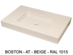 Plan vasque avec lavabo intégré au angle arrondi, L. 60 à 200 cm x l. 40 à 60 cm, résine minérale ACRYSTONE® de couleurs, Finition lisse, Livraison Offerte et Rapide.
